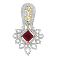 Ruby Stone 925 bijoux en argent Pendentifs Collier en gros